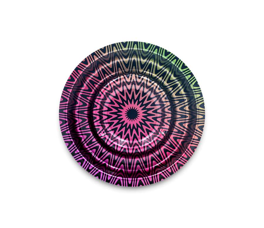 FIRE-FLOW™ Metal Coffeeshop Ashtray Trippy #3 (⌀136 mm)