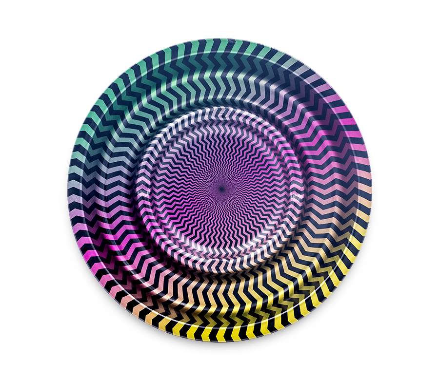 FIRE-FLOW™ Metal Coffeeshop Ashtray Trippy #2 (⌀160 mm)