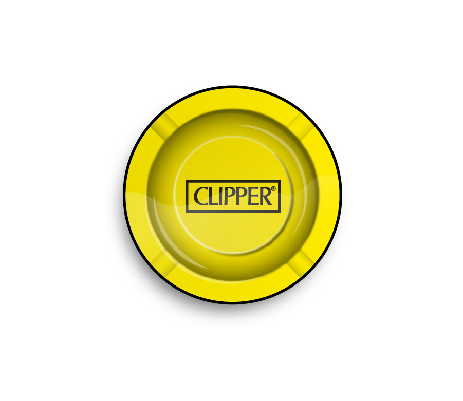 Metal Ashtray Clipper Logo Yel (⌀135 mm)