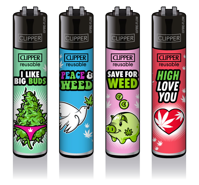 Weed Slogan #11 - 4er Set CLIPPER CLASSIC Large