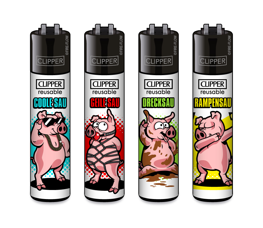Schweinchen - 4er Set CLIPPER CLASSIC Large