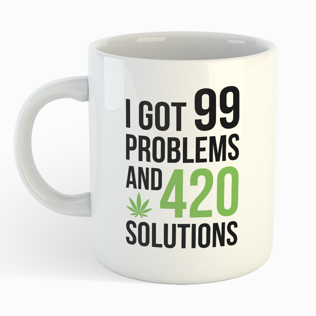 Weiße Tasse - 420 SOLUTIONS