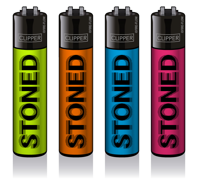 Stoned Blurry Fluo - 4er Set CLIPPER CLASSIC Large
