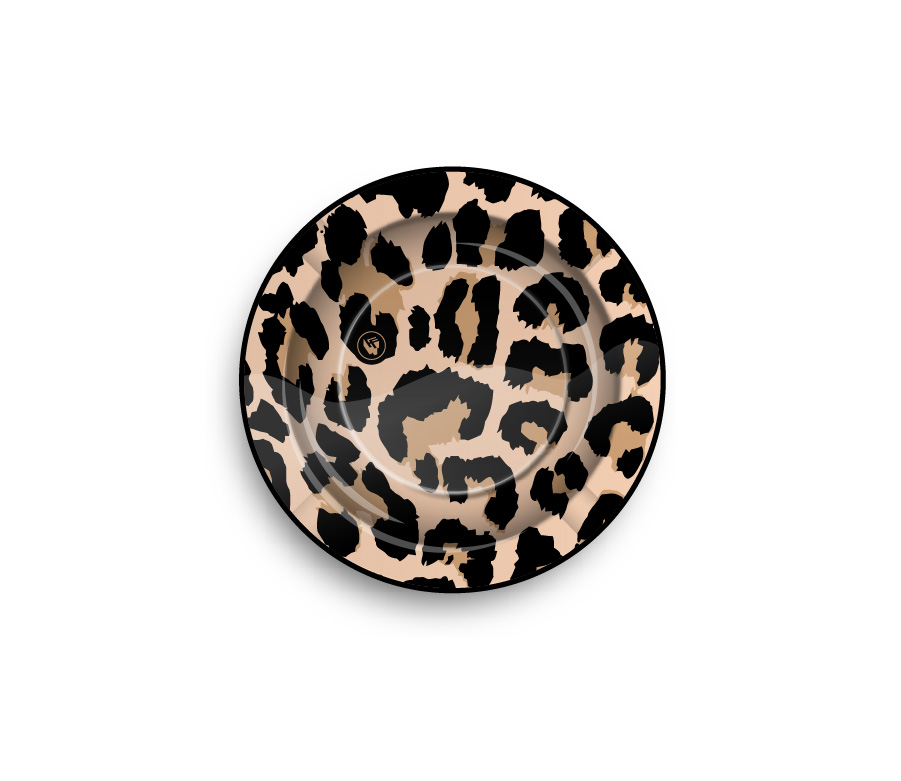 Metal Ashtray Leopard metallic (⌀135 mm)