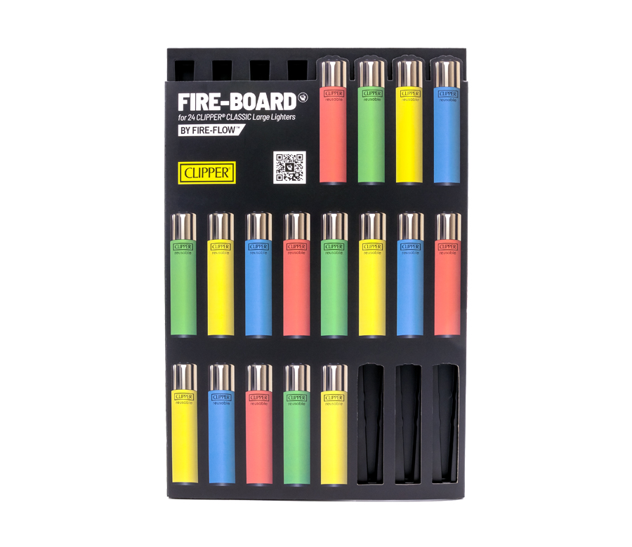 FIRE-FLOW™ FIRE-BOARD, Sammel-Board für Clipper® Feuerzeuge – Für 24 Clipper® Classic Large 