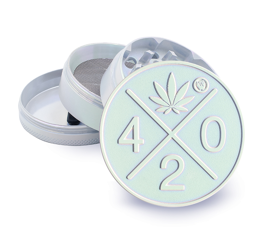 FIRE-FLOW™ Metal Grinder Icy Pearl 420 Logo (⌀60 mm)