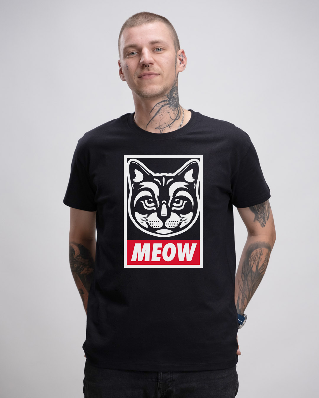 Basic Herren T-Shirt - MEOW