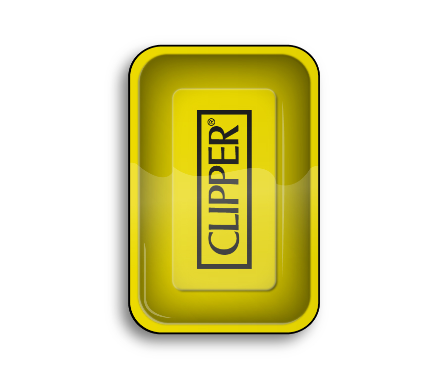 Metal Rolling Tray Clipper Logo Yellow (275 mm x 175 mm)