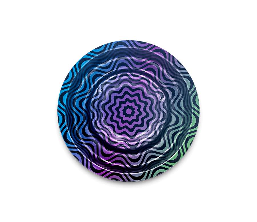 FIRE-FLOW™ Metal Coffeeshop Ashtray Trippy #4 (⌀136 mm)