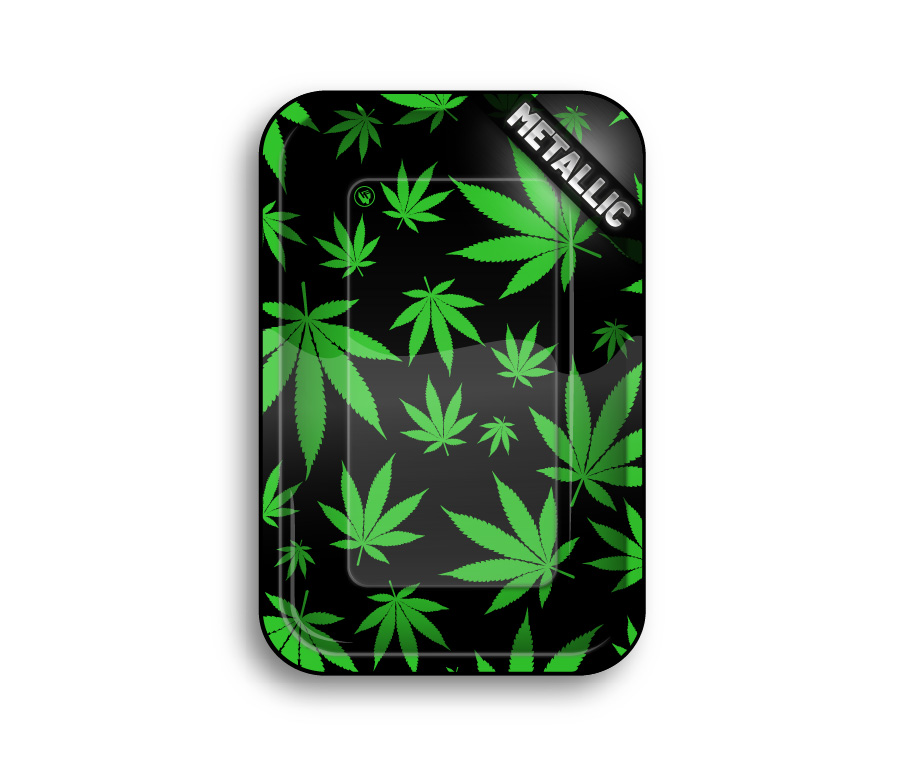 Metal Rolling Tray Leaves Green (275 mm x 175 mm)