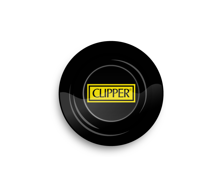 Metal Ashtray Clipper Logo Black (⌀135 mm)