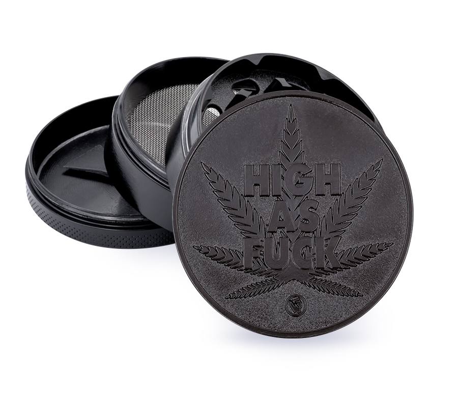 Metal Grinder Black High As Fuck (⌀60 mm / 4-parts)