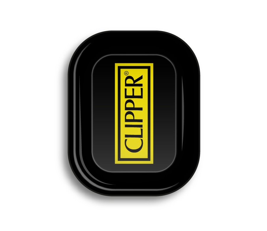 Metal Rolling Tray Clipper Logo Black (140 mm x 180 mm)