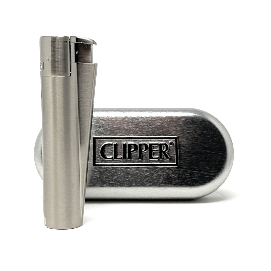 CLIPPER CLASSIC Metal Large Jet Flame Silver