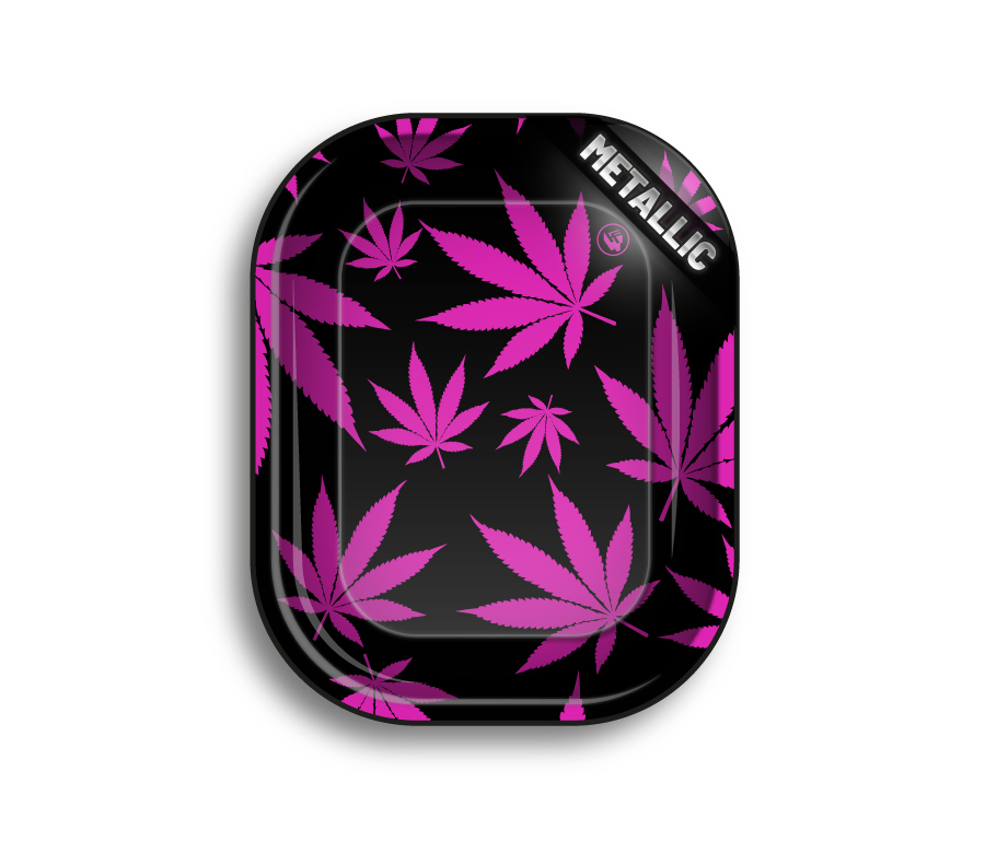 Metal Rolling Tray Leaves Pink (140 mm x 180 mm)