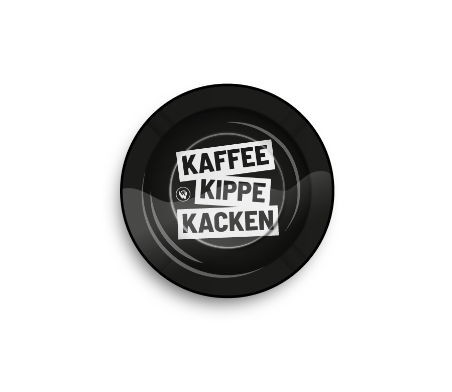 Metal Ashtray Kaffee Kippe Kacken (⌀135 mm)