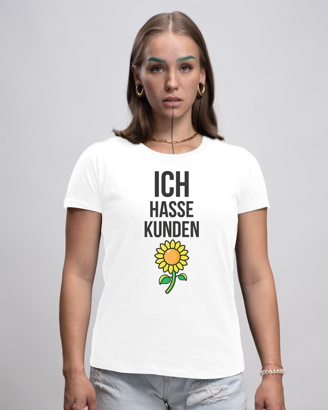 Basic Damen T-Shirt - ICH HASSE KUNDEN