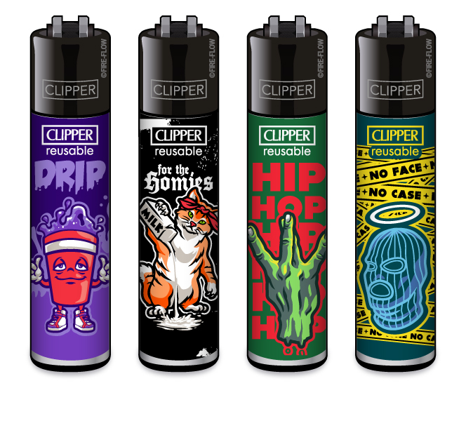 HIP HOP SLOGAN #1 - 4er Set CLIPPER CLASSIC Large