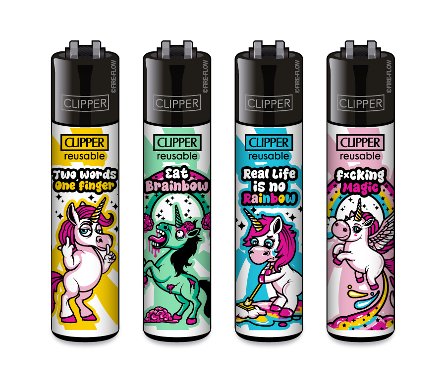 Unicorn Slogan - 4er Set CLIPPER CLASSIC Large 