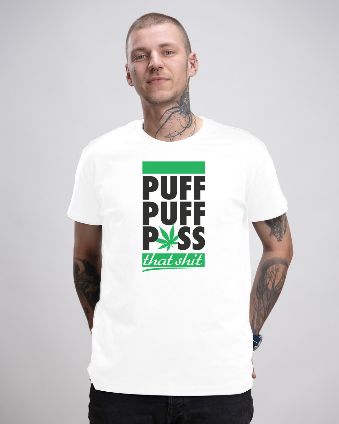 Basic Herren T-Shirt - PUFF PUFF PXSS THAT SHIT