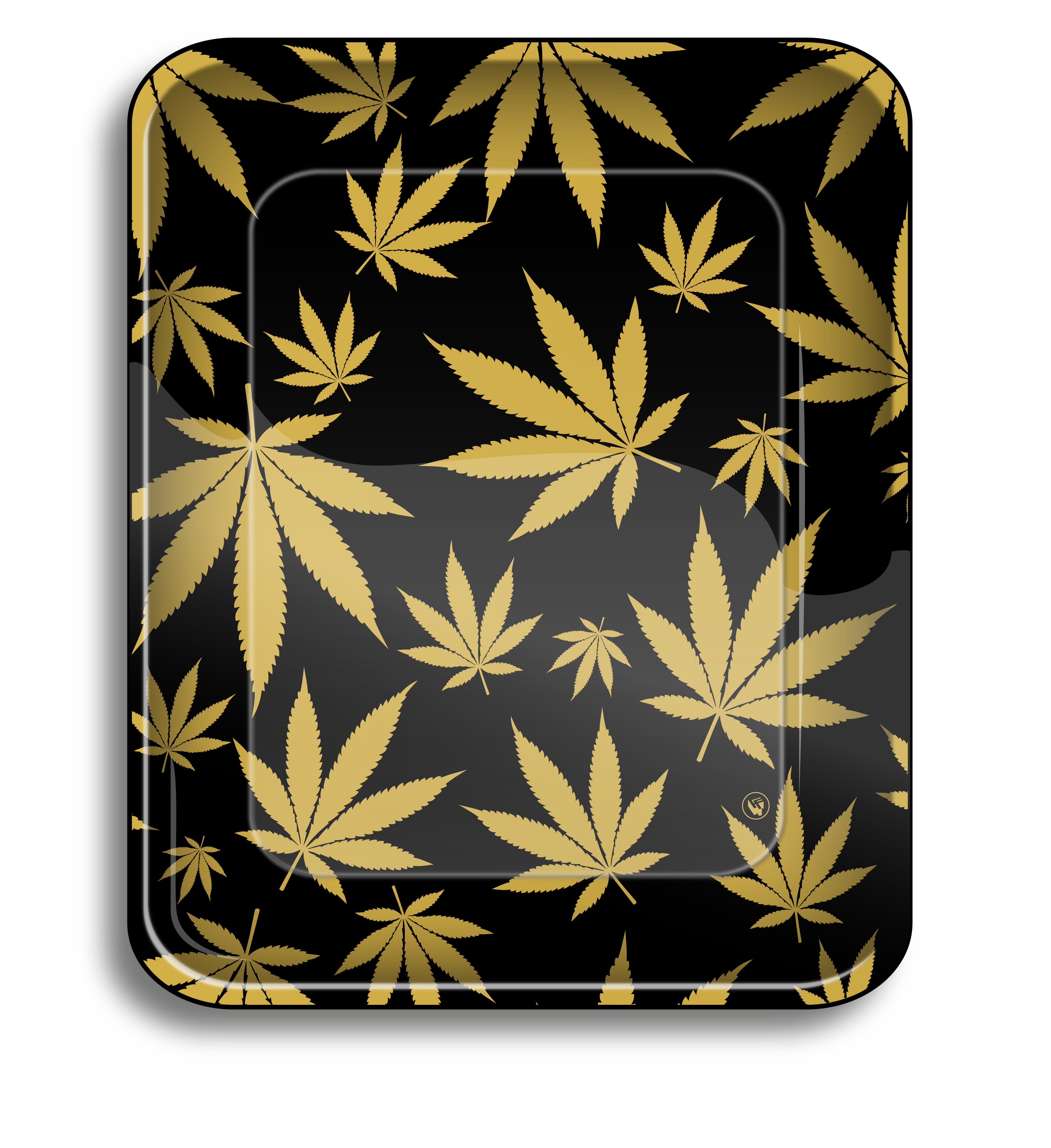 Metal Rolling Tray Leaves Gold (340 mm x 280 mm)